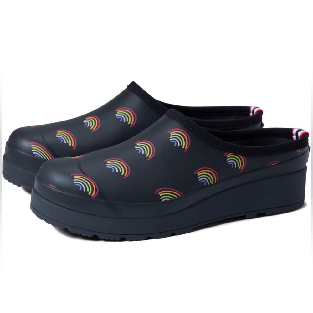 NEW HUNTER Play Mini Rainbow 🌈 Print Clog Size 8